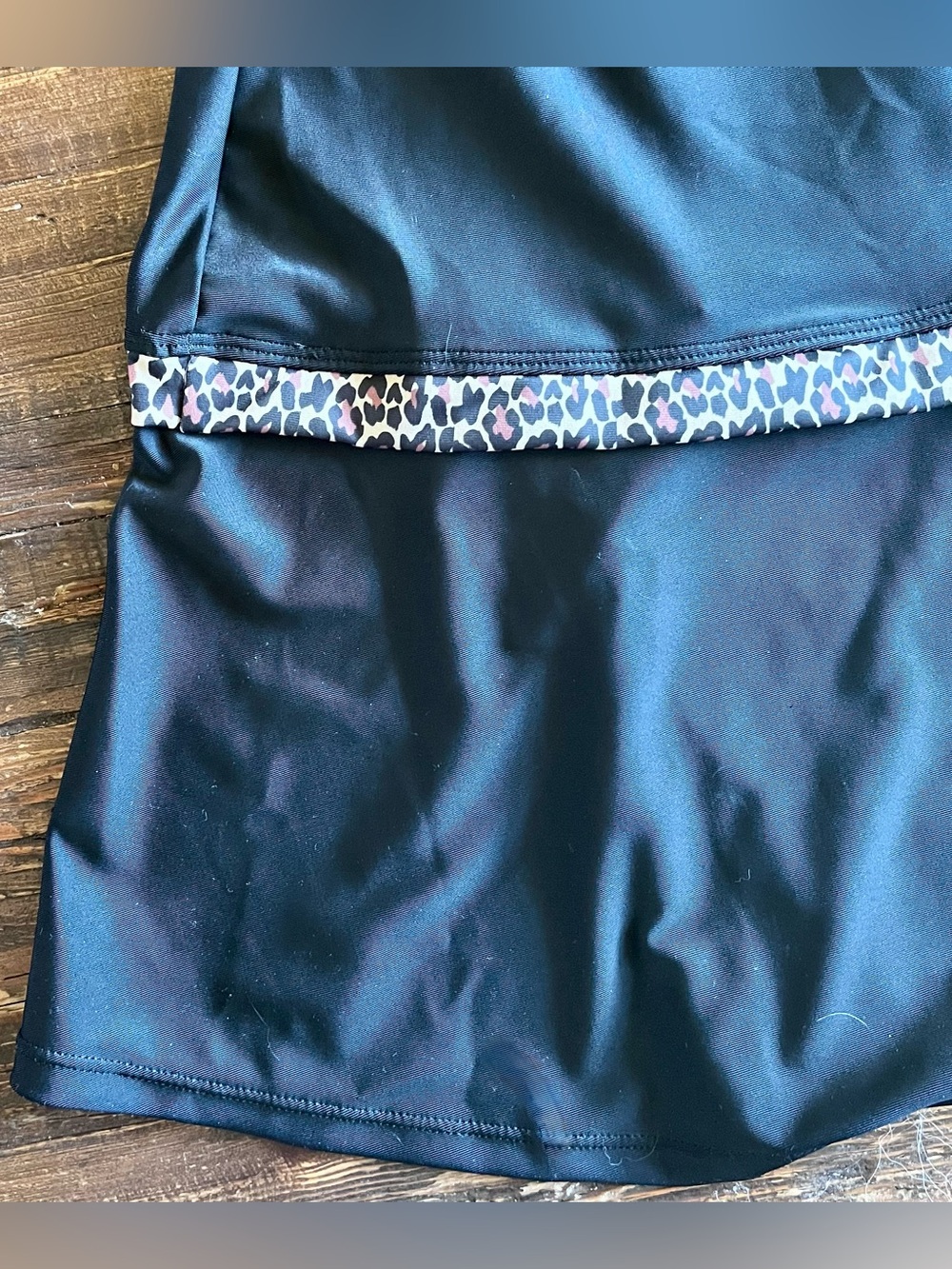 Black Swim Dress with Leopard Trim Includes black bottoms Sz M NWT - Picture 8 of 13